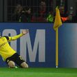 Borussia Dortmund's Christian Pulisic celebrates scoring a goal during their UEFA Champions League match against Benfica, in Dortmund, on March 8, 2017