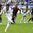 Lyon's French forward Alexandre Lacazette shoots a penalty and scores during the French L1 football match between Olympique Lyonnais and EA Guingamp on October 22, 2016