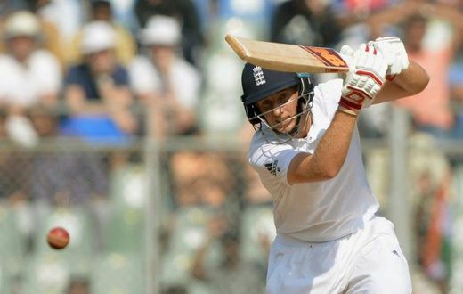 England's Joe Root plays a shot on the fourth day of the fourth Test match against India at the Wankhede stadium in Mumbai on December 11, 2016