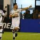 Rossi of Brazil's Chapecoense (R), celebrates after scoring against Argentina's Lanus, during their Libertadores Cup match in Chapeco, Brazil