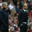Manchester United's Jose Mourinho (left) and Manchester City's Pep Guardiola during the Premier League match between the two sides at Old Trafford on September 10, 2016