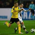 Marco Reus (left) is netted a hat-trick in Borussia Dortmund's record 8-4 hammering of Legia Warsaw
