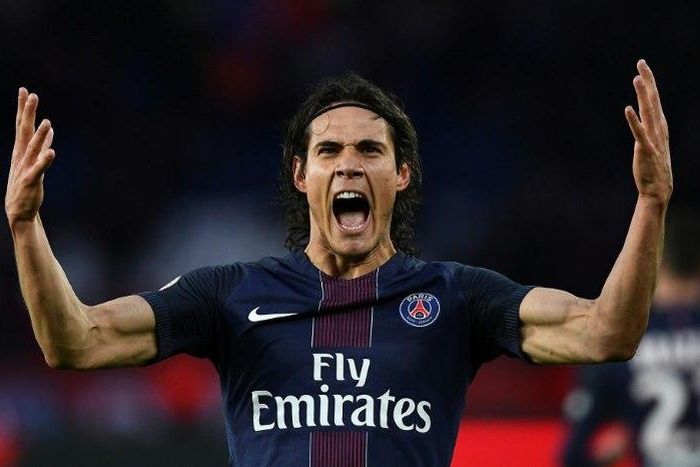 Paris Saint-Germain's forward Edinson Cavani celebrates after scoring a goal during the French L1 football match against Nancy March 4, 2017