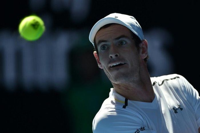 Andy Murray in action against Illya Marchenko during their Australian Open first round match, in Melbourne on January 16, 2017