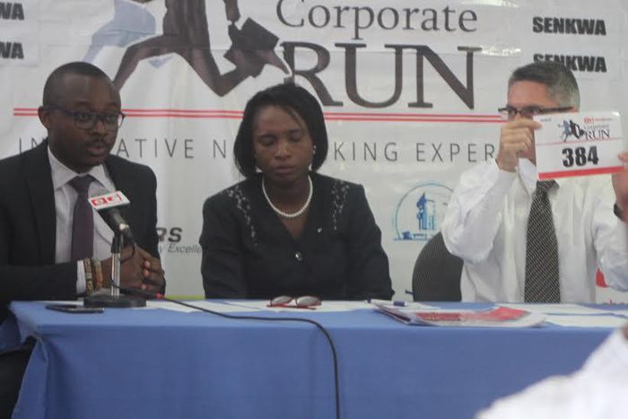 Kwame Gyan and Hilda Peasah at the launch of corporate run
