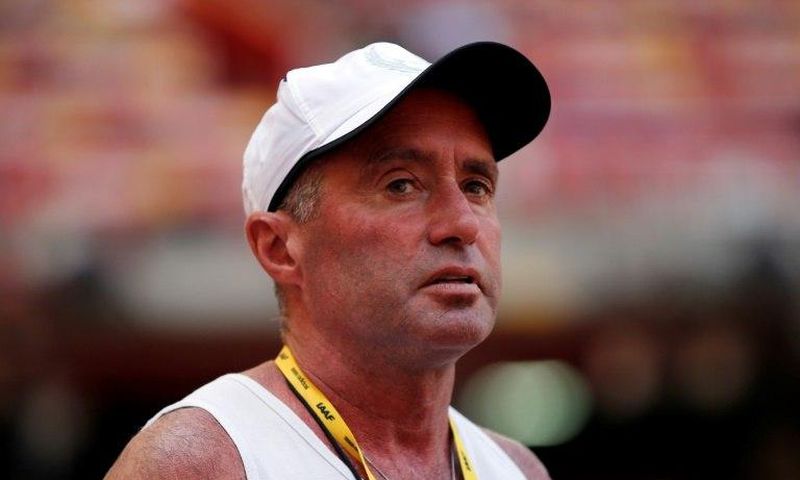 Cuban-American coach Alberto Salazar attends a practice session ahead of the 2015 IAAF World Championships at the "Bird's Nest" National Stadium in Beijing on August 21, 2015