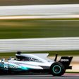 Mercedes' driver Valtteri Bottas in action at the Circuit de Barcelona in Montmelo, on March 8, 2017