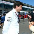 Toto Wolff (left) talks to Niki Lauda ahead of the 2013 German Grand Prix in Nuerburg