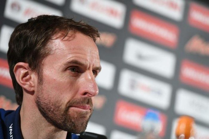 England's Manager Gareth Southgate addresses a press conference in Essen, western Germany, on March 21, 2017