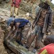 Sorting and washing rocks at a cassiterite mining site near Numbi in eastern Democratic Republic of Congo.
