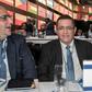 President of the Israeli Football Association Ofer Eini (C) and CEO Rotem Kamer attend the 67th FIFA Congress on May 11, 2017
