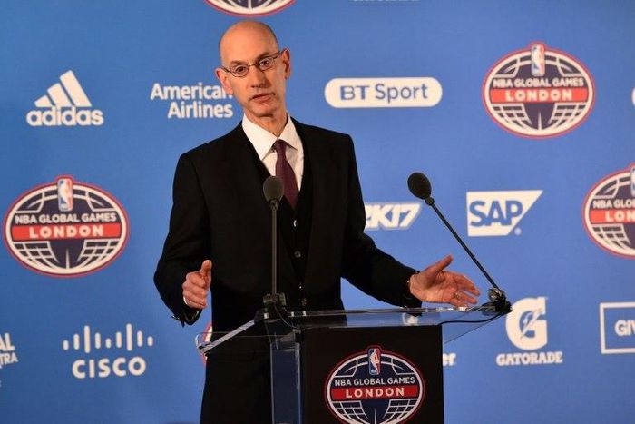 NBA commissioner Adam Silver, seen January 12, 2017, and players' union representative Michele Roberts first hammered out the league's new collective bargaining agreement