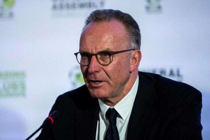 European Club Association chairman Karl-Heinz Rummenigge gives a press conference in Athens on March 28, 2017
