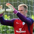 England goalkeeper Joe Hart trains in north London on October 10, 2016