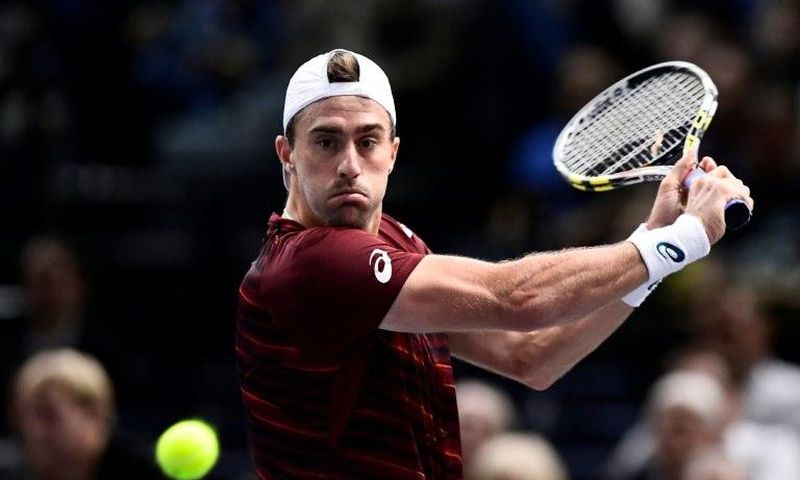 Steve Johnson (pictured) of the US knocked out two-time champion, compatriot John Isner from the ATP Auckland Classic in New Zealand on January 12, 2017