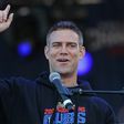Theo Epstein of the Chicago Cubs speaks to the crowd during the Chicago Cubs victory celebration in Grant Park on November 4, 2016 in Chicago, Illinois