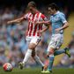 Stoke City's defender Marc Muniesa (L), who scored one of two goals for his team in the football match against Burnley December 3, 2016, is seen April 23, 2016