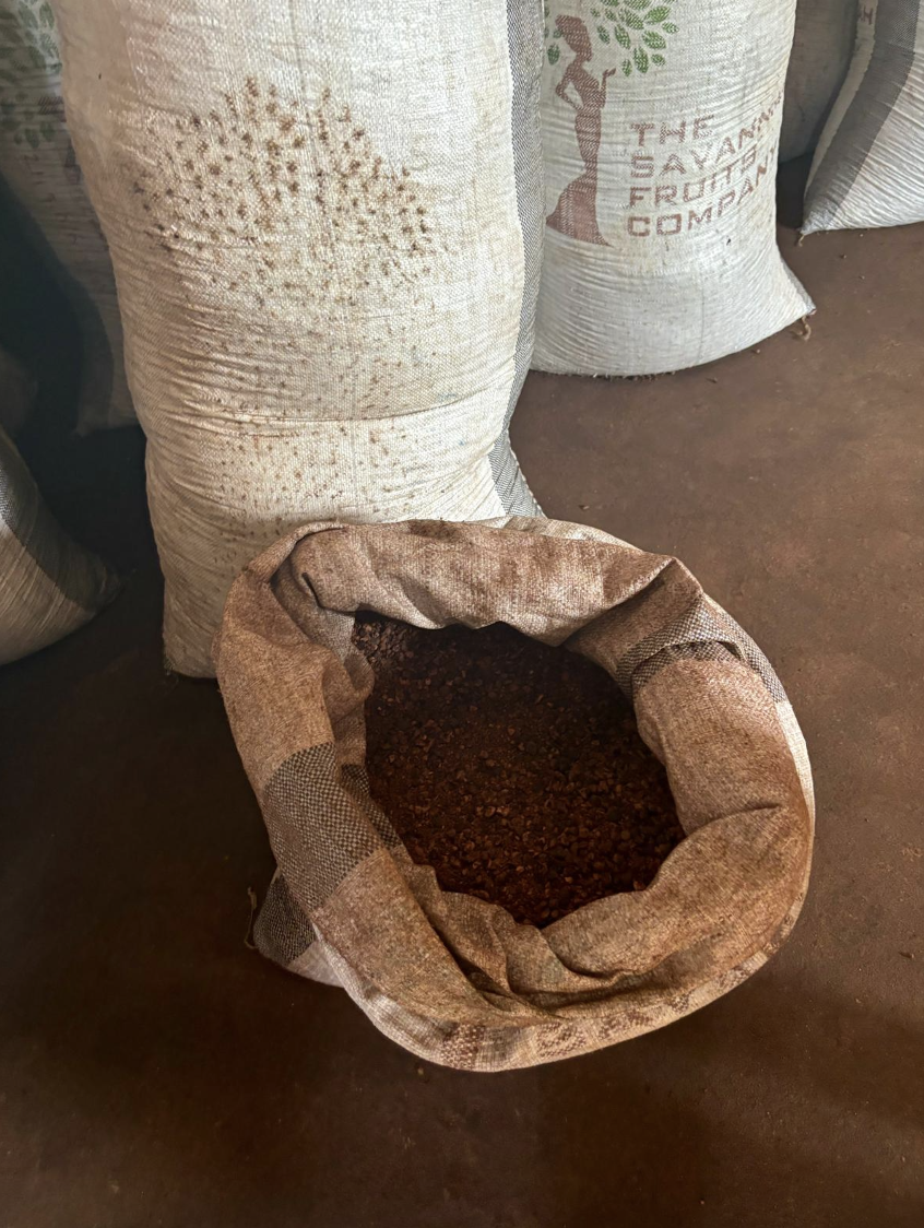 The crushed kernels, ready for roasting. (Picture: Zoe Geissler)
