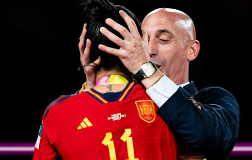 Former Spain football boss in court over infamous kissing of women's player