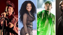 From left; The Weeknd, Nicki Minaj, Chris Brown and Drake has been nominated for the 2016 iHeartRadio Music Awards