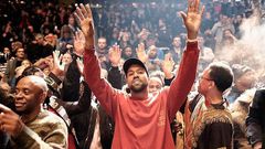Kanye West at the Yeezy Season 3 presentation