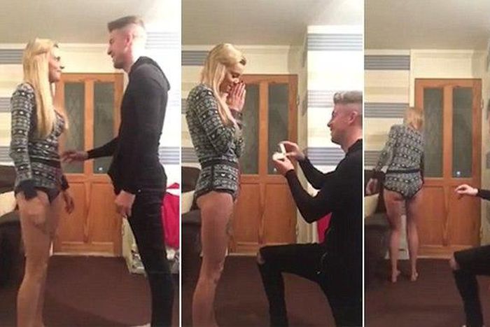 Brad Holmes and Jenny Davies in Valentine proposal prank