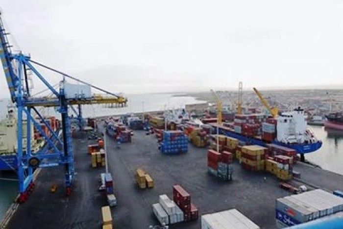 Goods being cleared at the Port