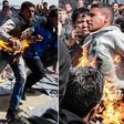 Desperate migrant sets self on fire in protest of border closure