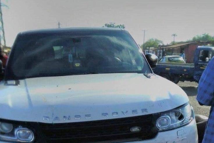 Bishop Obinim's white Range Rover involved in the accident