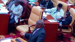 Dr Henry Kofi Wampah addressing parliament yesterday.