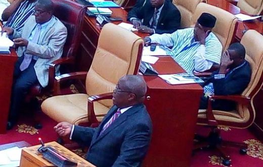 Dr Henry Kofi Wampah addressing parliament yesterday.