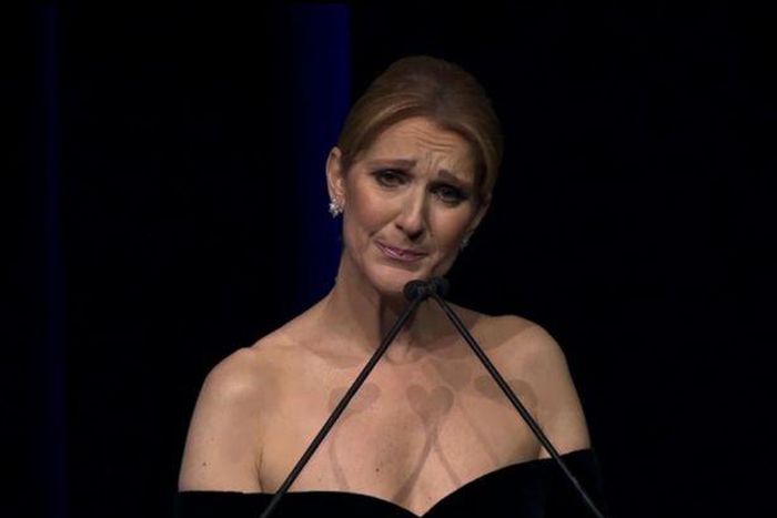 Celine Dion breaks down at husband's memorial service Vegas