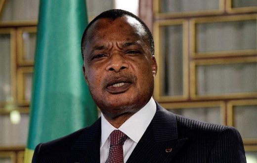 Congo's President Denis Sassou Nguesso speaks during a news conference after his meeting with Tunisia's President Beji Caid Essebsi at Carthage Palace in Tunis January 22, 2015. Sassou Nguesso is in Tunisia on a two-day visit. REUTERS/Anis Mili
