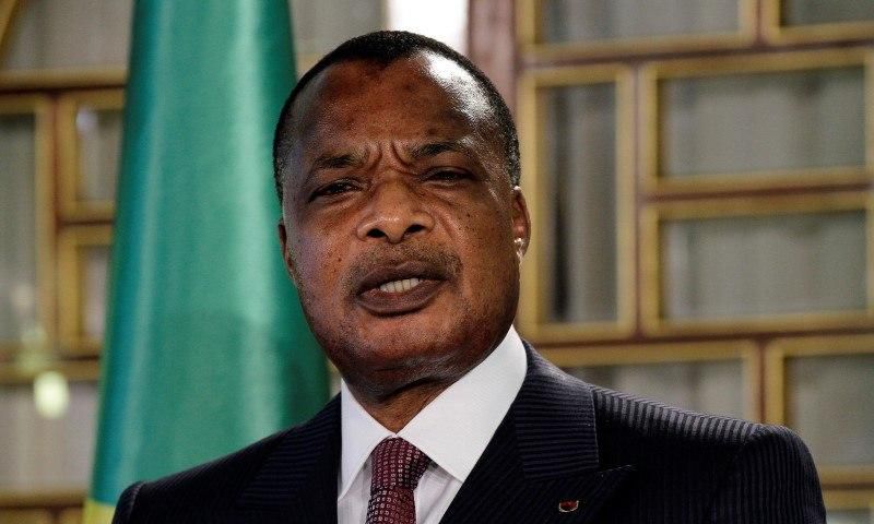 Congo's President Denis Sassou Nguesso speaks during a news conference after his meeting with Tunisia's President Beji Caid Essebsi at Carthage Palace in Tunis January 22, 2015. Sassou Nguesso is in Tunisia on a two-day visit. REUTERS/Anis Mili