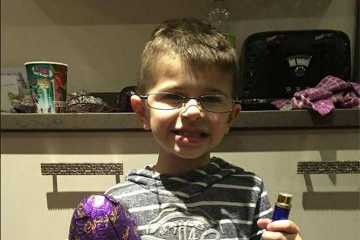 Ollie Semih holding up his discovery