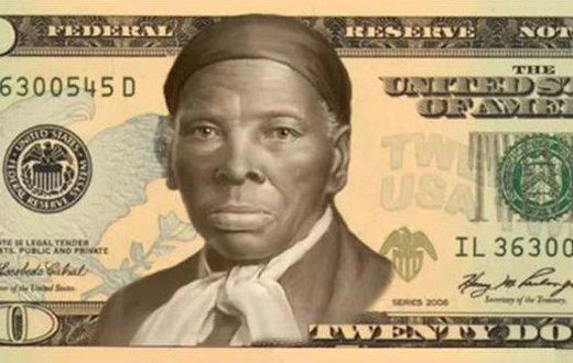 A photoshopped version of the $20 bill with Harriet Tubman.