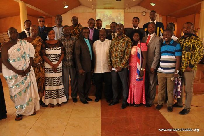 Nana Addo and some NPP leaders worship at SDA Church at Sunyani Newtown, Brong Ahafo