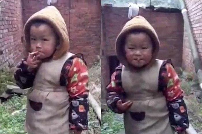 Smoking Chinese toddler goes viral