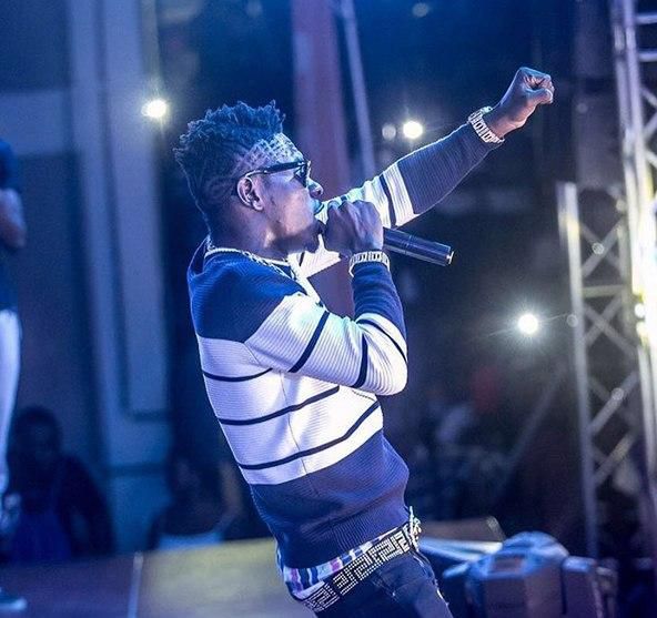 Shatta Wale performing on stage