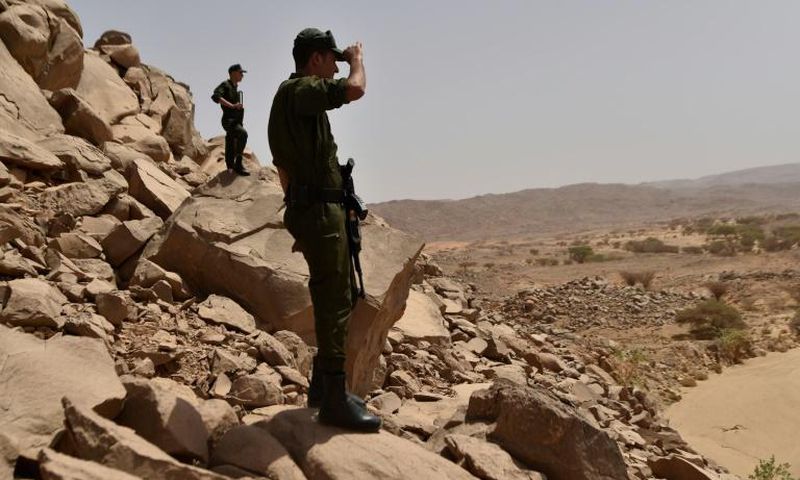 Algerian security forces patrol the Tamanrasset desert, some 2,000 kilometres south of the capital Algiers, on July 2, 2018