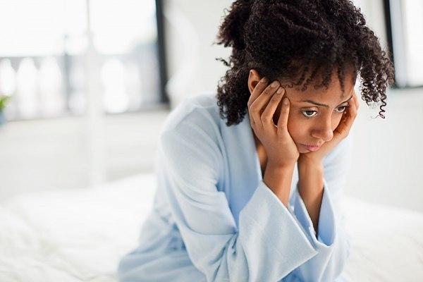Depressed black woman