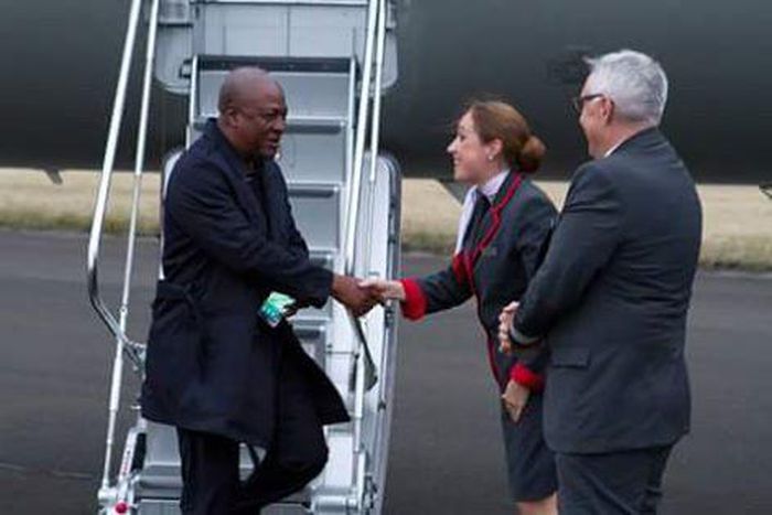 President John Mahama arrives in Scotland