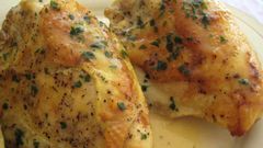 Pan roasted chicken breast garnish with spinach