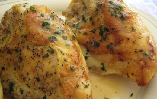 Pan roasted chicken breast garnish with spinach