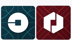Uber's new rider logo (left) and partner logo (right)
