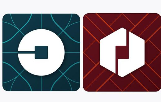 Uber's new rider logo (left) and partner logo (right)