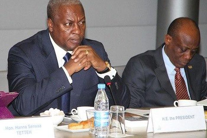 President Mahama, left. Finance Minister Seth Terkper, right.