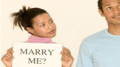 Woman proposing to a man