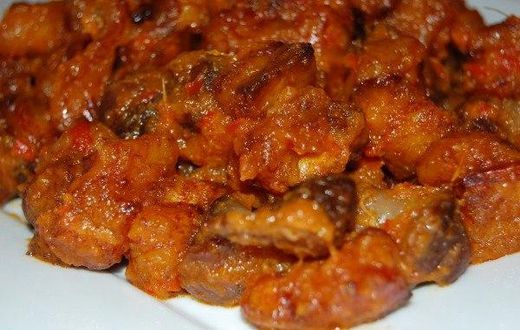 Plantain and gizzard recipe