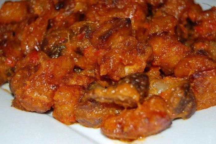 Plantain and gizzard recipe